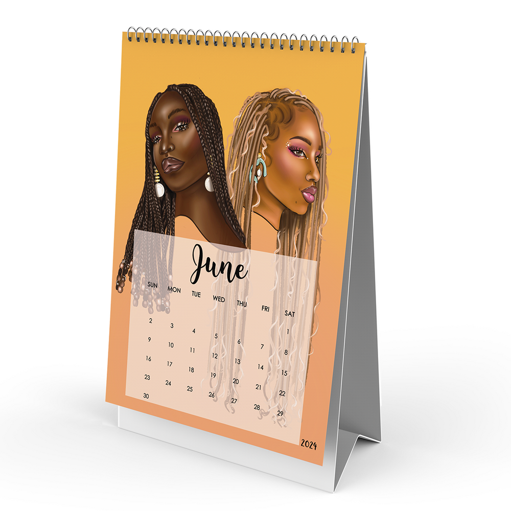 2024 Desk Calendar (Kinky Curly Coily)