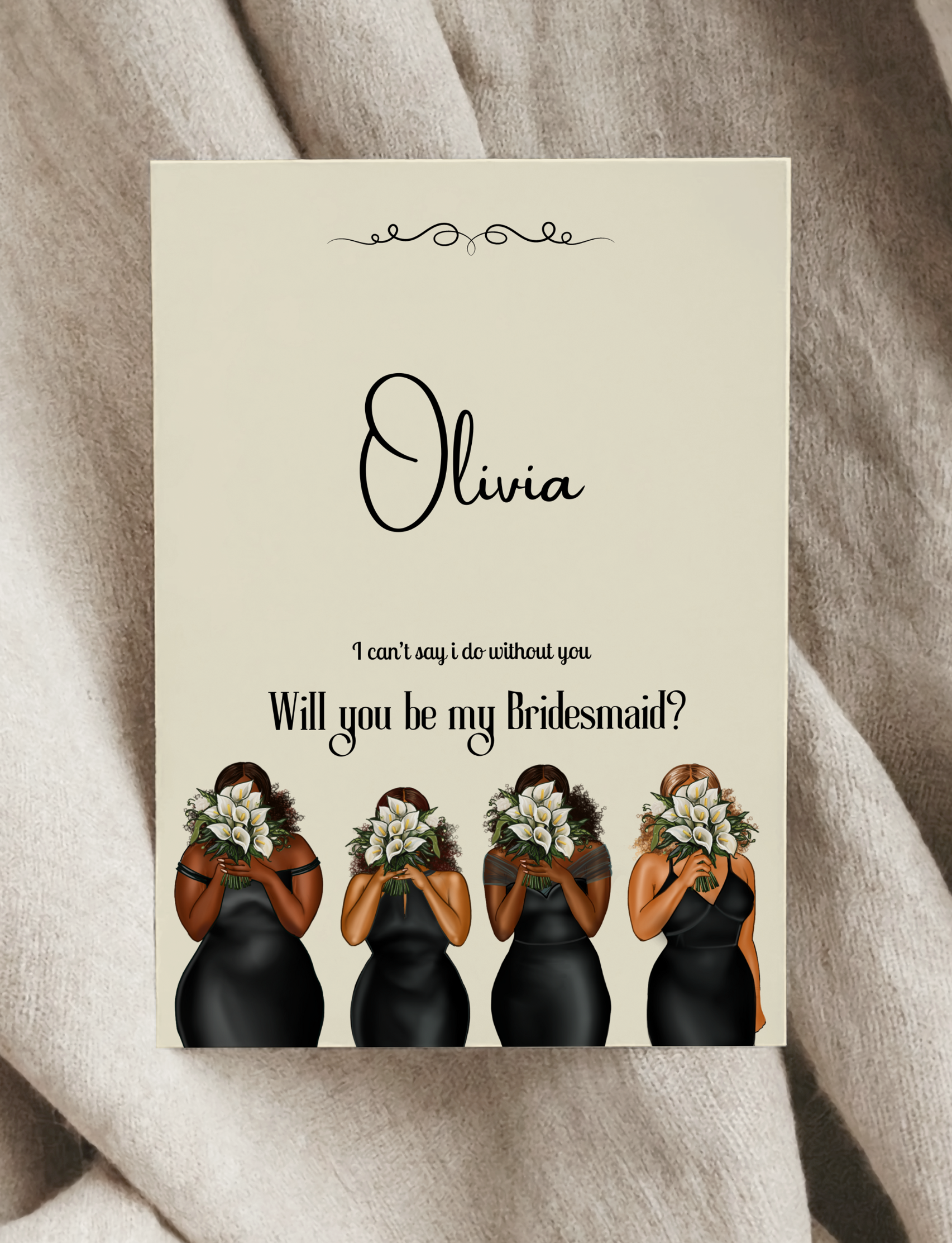 Bridesmaid Proposal Card (Black)