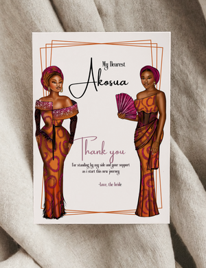 Asoebi Thank you Card (Orange)