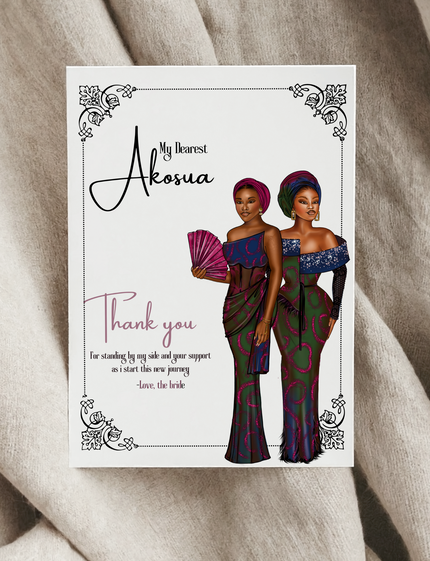 Asoebi Thank you Card (Blue/Green)