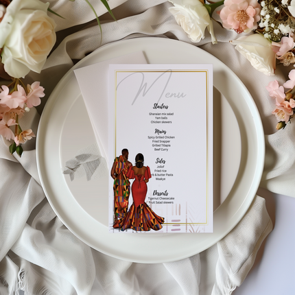 Red Kente Menu Template