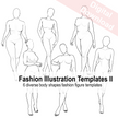 Realistic Fashion Figure Templates Vol 2 | 6 diverse fashion figure templates bundle