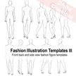 Front & Back Fashion Figure Templates |5pcs fashion figure templates bundle