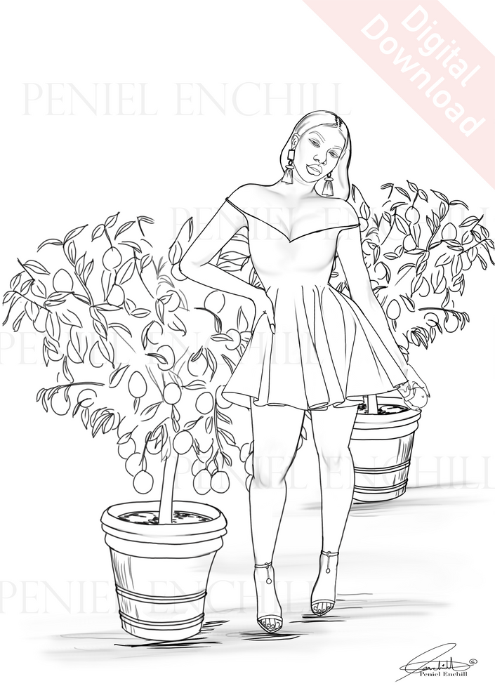 Lemon Flare Digital colouring page