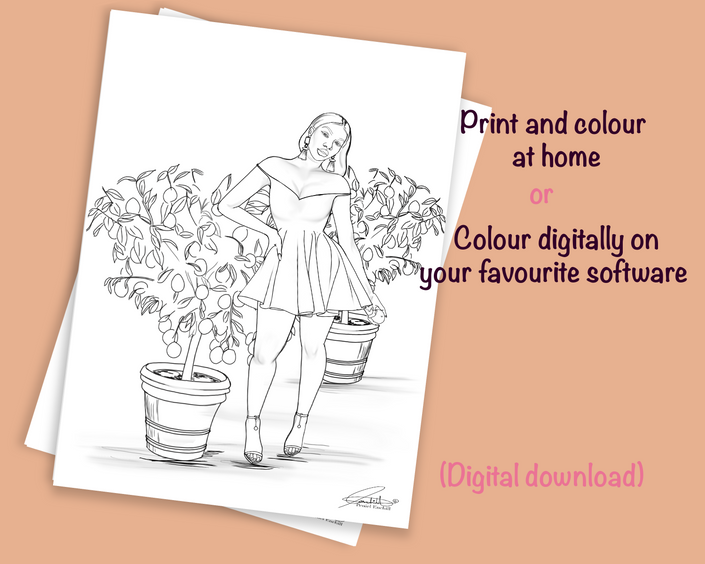 Lemon Flare Digital colouring page