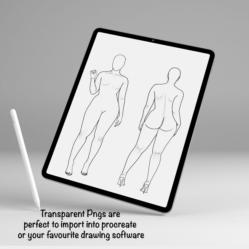 Front & Back Fashion Figure Templates |5pcs fashion figure templates bundle