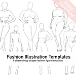 Realistic Fashion Figure Templates | 6 diverse fashion figure templates bundle