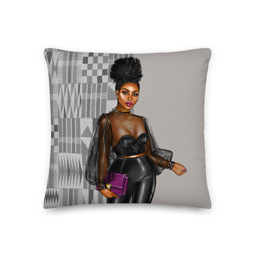 Kente Black Luxury throw pillow