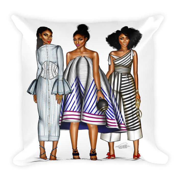 Stripe Belles Square Pillow