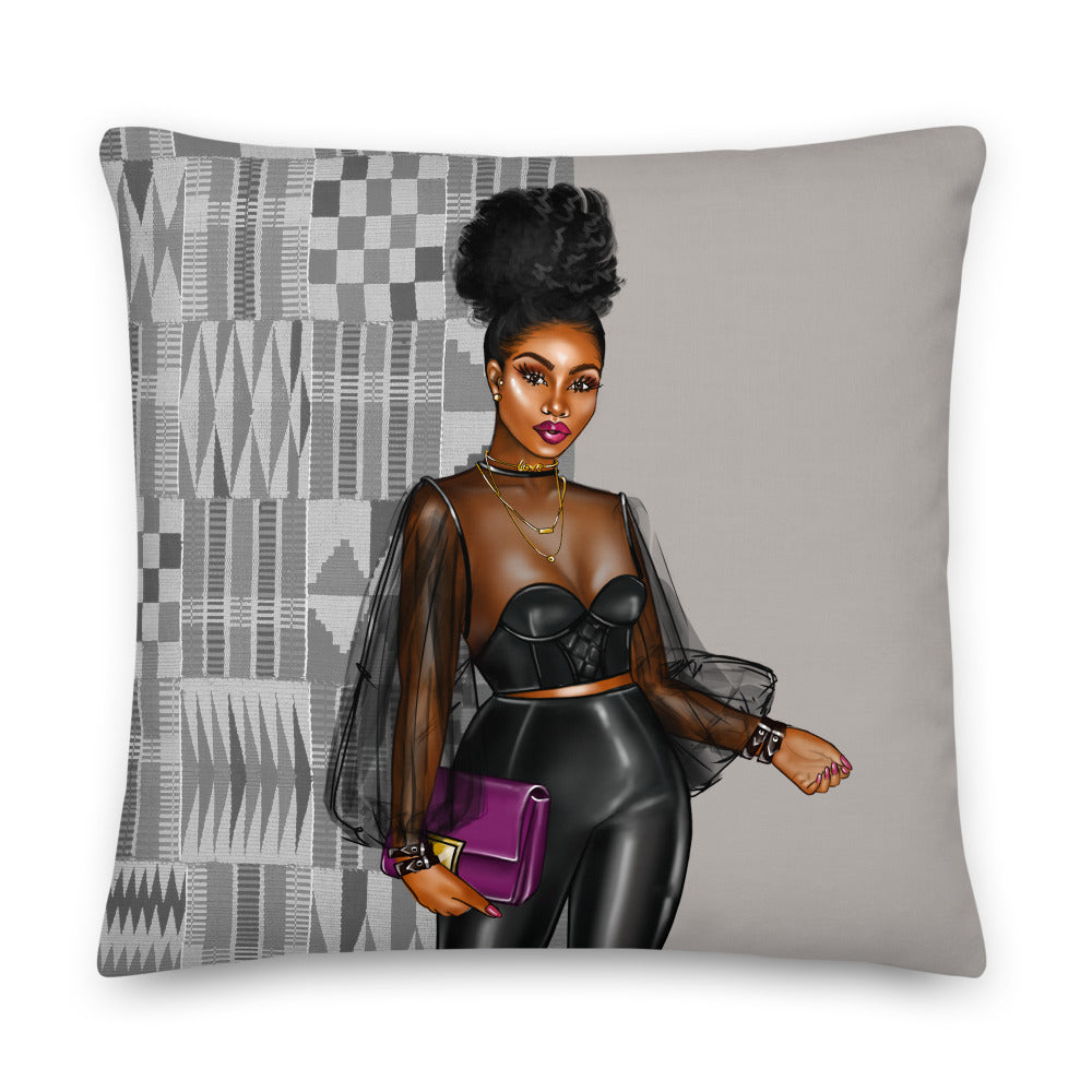 Kente Black Luxury throw pillow