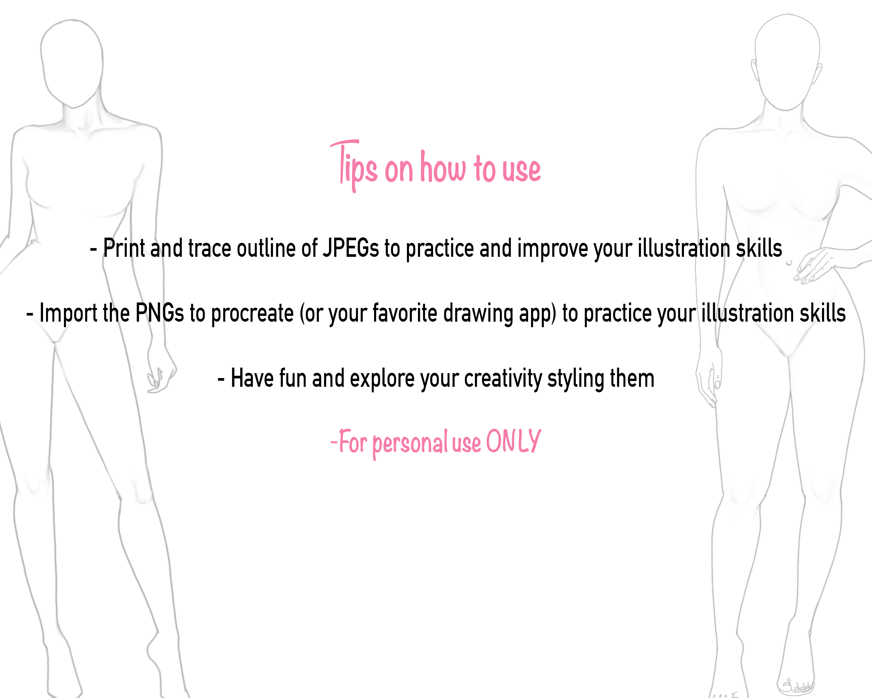 Realistic Fashion Figure Templates | 6 diverse fashion figure templates bundle